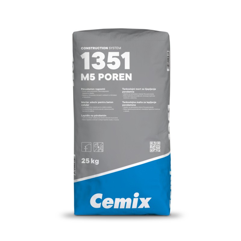 Cemix M5 Poren pórusbeton ragasztó Hf 50 - 25 kg